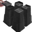 shouwuhho Bed Risers 12 inch Heavy Duty, Oversized Furniture Risers Support up to 6,000 Lbs for Sofa Table Couch Chair Leg Frame Dorm (4 Pack, Black, 12 inch)