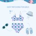 Disney Stitch Minnie Mouse Bikini Swimsuit, 2 Piece Toddler Girls Bathing Suit, Swimwear with Straps & Bow, UPF 50+ Rashguard