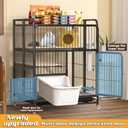 Multi-Tier Collapsible Cat Cage Crate, cat playpen for Indoor with 360 Wheels, Metal Wire Cat Kennel with Secure Lock, Large Ferret Playpen for Adult Cats Kitten Chinchilla (Black 3-Tier)