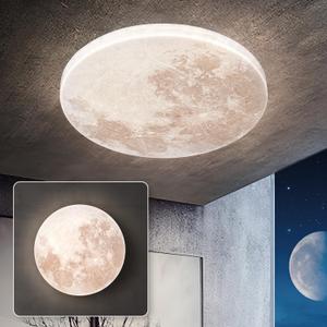 31W 13.8in 5000K Moon-Style Flush Mount Ceiling Light Fixture, LED Modern Ceiling Lights, Daylight White Ceiling Lamp for Bedroom, Kitchen, Hallway, Laundry Room, Kids room (No remote control)