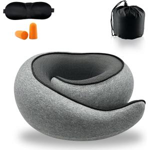 LZKEWUQO Neck Pillow Airplane, Travel Pillow,Airplane Pillow,Memory Foam Travel Pillow,Travel Neck Pillow for Airplanes (Grey)