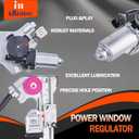 Rear Left Driver Side Power Window Regulator with Motor Replacement for Ford F-150 Lobo 2004-2008 Lincoln Mark LT 2006-2008 Crew Cab Pickup, 741-968