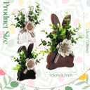 Yousoontic 3 Pcs Easter Table Decorations Farmhouse Bunny Decor for Home Wooden Tiered Tray Decor Table Centerpiece Rustic Spring Easter Bunny Decors Sign with Flower for Tabletop Mantel(Front)