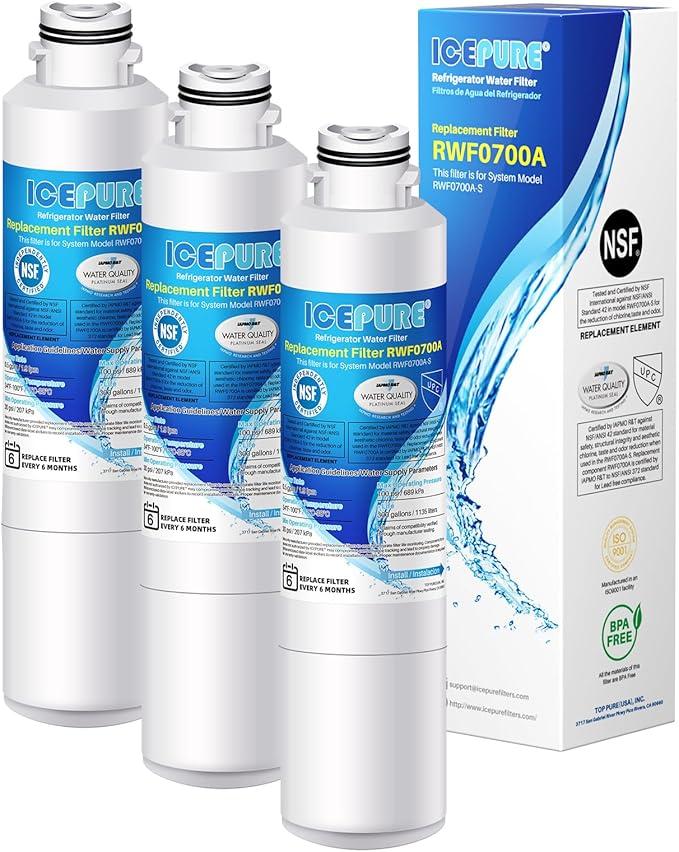 ICEPURE DA29-00020B Replacement for Samsung Water Filter HAF-CIN/EXP HAF-CIN DA29-00020B-1 RF28HMEDBSR RF263BEAESR RS25J500DSR RF263TEAESG RWF0700A HDX FMS-2 DA97-08006A-1 RF4287HARS RF28HFEDBSR 3PACK