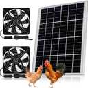 5.5" Bigger Solar Dual Fan Kit, 25W High Velocity Solar Powered Fans for Chicken Coop Greenhouse Shed, DIY Intake or Exhaust Air with IP67 Waterproof for Outdoor, 3500RPM Fan Speed