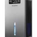 KeepGlad Dehumidifier, 98OZ Dehumidifiers for Home(1000sq.ft), Humidity Display Dehumidifier for Basement Bathroom Bedroom, Auto Shut Off, Washable Filter, Drain Hose, Timer, 7 Ambient Lights, Gray