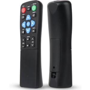 XGBFH Universal Big Button Remote for Seniors, Elderly, 2-Device Control - Learning Functions, Use for TV, Streaming Box, Soundbar Audio Recevier, DVD/VCR/SAT Device & DVD, Dementia Friendly GiFeets