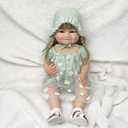 22 Inch Lifelike Reborn Girl Baby Dolls, Realistic Silicone Full Body Newborn Baby Doll, Look Real Girl with Accessories, Weighted Soft Toy Gift for 3+