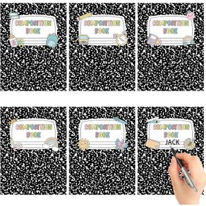 Fuutreo 72 Pcs Composition Notebook Classroom Decorations Classroom Bulletin Board Decor Bulletin Boards Cutouts Composition Cover Paper Whiteboard Decor