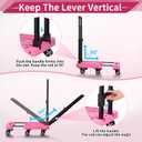 Folding Hand Truck Lightweight Hand Truck Dolly Foldable,Luggage cart with 6 Rotate Wheels, Utility Cart with Adjustable Handle,Collapsible Dolly for Moving (Pink)