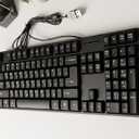 Wired Keyboard for Windows, USB Plug-and-Play, Full-Size, Spill-Resistant, Curved Space Bar, Compatible with PC, Laptop - Black