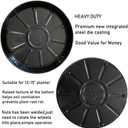 Rolling Planter Caddy(430lbs Capacity), Heavy Duty Metal Plant Stand with Brake Wheels Plant Dolly Mover Plant Pot Tray Saucer for Indoor Outdoor 16 Inches Black 2Pack