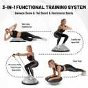 23" Gray Half Balance Ball with Foot Pump & Resistance Bands Trigger Point Bumps 400LBS Capacity Balance Ball Half Trainer for Home Gym Yoga Pilates Physical Therapy