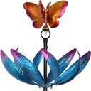 hogardeck Large Wind Spinners Outdoor, 77.6" Metal Butterfly Tulip Wind Spinner with Heavy-Duty Stakes, Multi-Color 360 Rotating Wind Sculptures Kinetic Yard Art for Home Garden Lawn Patio Decor