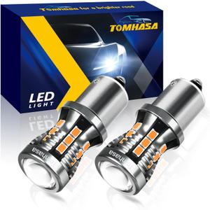 1156 LED Bulbs for Turn Signal Light, Amber Yellow 1141 1003 7506 BA15S LED Replacement Bulbs for Front Rear Turn Signal Light BlinkerSide Marker Lights, Pack of 2