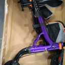 Aojin Rollator Walker for Seniors with Seat, Lightweight & Foldable, 8" All-Terrain Wheels, 18" Big Seat, 6-Level Adjustable Height Rolling Walker, 350 lb Capacity, Purple