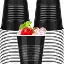 WYTAOHZL 50 Pack Black Plastic Cups 16 OZ Black Disposable Cups for Party Drinking Cup Disposable Cup for Wedding Parties Picnic