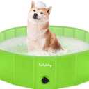 Furrybaby Dog Pool, Foldable Dog Pools for Large Dogs Portable Kiddie Pool Pet Doggie Wading Swimming PoolGreen 39''Indoor and Outdoor