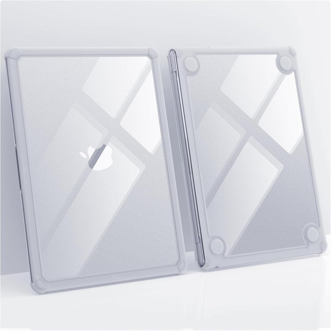 for MacBook Air 13 inch Case | M4 M3 M2 2025-2022 13.6'' | Profi ShockBumper | Military Drop Protection | Hard Shell Cover A3240 A3113 A2681 | Crystal Clear (White)