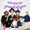 Purple Graduation Decorations 2026, We are So Proud of You Banner - Glitter 10 Feet, No DIY | Congratulations Banner Purple, Graduation Decorations Class of 2026, KatchOn