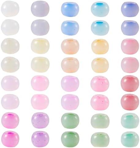 1500Pcs 4mm Lampwork Rondelle Seed Beads 20 Colors Pastel Crystal Pony Beads Bulk for Crafts DIY Friendship Bracelets Earring Beading Jewelry Making Supplies