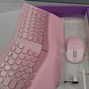 Ergonomic Wireless Keyboard Mouse, Mechanical Gaming Set with Wrist Rest & OTG & Brush Ideal for Windows PC, Home, Office and College Pink