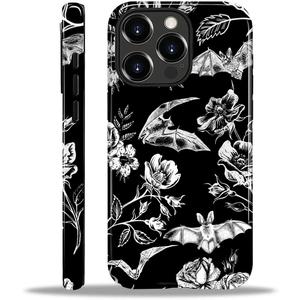 Case for iPhone 13 Pro Max, Hybrid Heavy Duty 2 in 1 Full Body Rugged Shockproof Protection Glossy Case for iPhone 13 Pro Max - Dark Gothic Bats