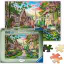 Ravensburger - Church Lane - 1000 Piece Jigsaw Puzzle - Charming English Village Church - Bright, Peaceful Imagery - Frameable - Premium Quality - Puzzles for Adults, 28x20