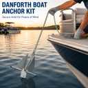 Fluke Style Boat Anchor Kit, Heavy Duty Galvanized Danforth Anchor, 13LB
