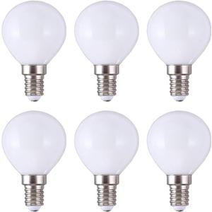 G45 LED Bulb 5W Globe Vanity Light Bulb E14 Candelabra Base 50W Equivalent Warm White 3000K LED Round Light Bulb 500LM for Makeup Mirror Bathroom Home Lighting, 6 Pack