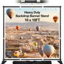 FUDESY 10x10 ft Backdrop Banner Stand, Heavy Duty Adjustable Background Kit With Carrying Bag, Step and Repeat Photography Frame for Trade Show Display Photo Booth Parties