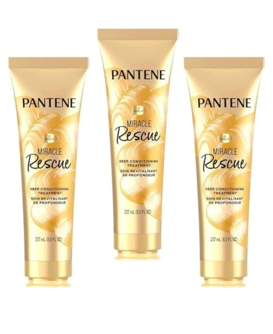 Pantene Deep Conditioning Hair Mask Miracle Rescue Pro-V , 8 Fl Oz (Pack of 3)- Total 24.0 Fl oz