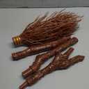 Spooktacular Creations Halloween Witch Vine-Patterned Broom Brown Cane, Witch Broomstick for Women Halloween Party Costume Accessories Stage Prop Kids and Adults, Photo Booth Accessory