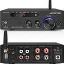 Amplifier Home Audio,Stereo Receiver Bluetooth 5.0 Power amp 100W x2 Wireless HiFi Stereo Class D Digital 2 Channel Integrated with Bass Treble Control for Passive Speakers