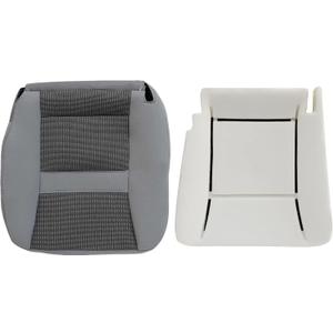 Driver Side Bottom Replacement Seat Cover Cloth & Foam Cushion Pad Gray Compatible with Dodge Ram 2500 3500 2006 2007 2008 2009 2010