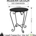 Small Patio Side Table,Round Metal Side Table,Weather Resistant Anti-Rust Outdoor Side Tables,Outdoor End Table for Garden,Porch,Balcony,Yard,Black