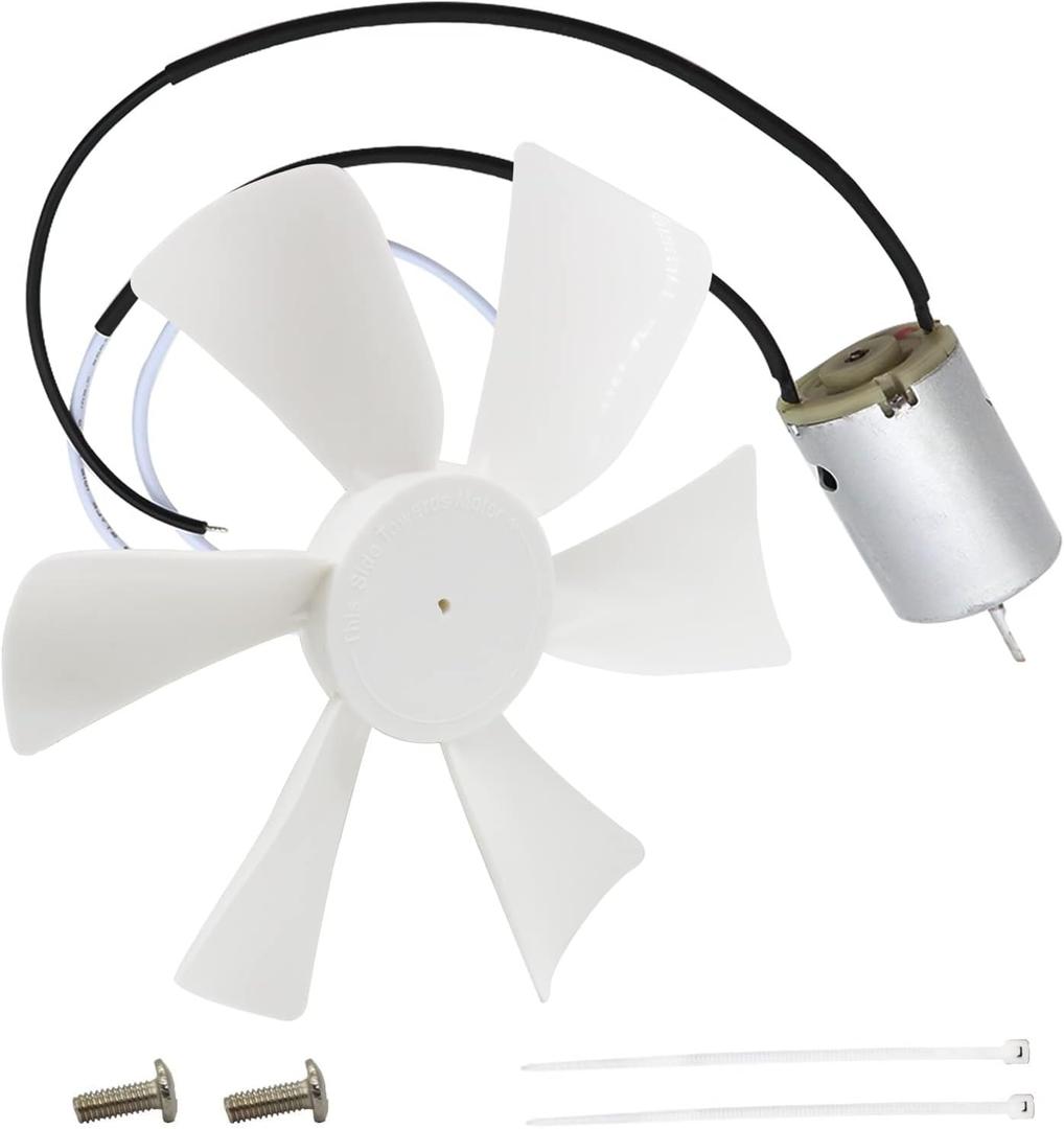 6 RV Vent Fan Motor & Fan Blade Replacement, 12V D-Shaft RV Vent Motor Compatible with Heng's, Elixir, Jensen, Jayco,Toyota Dolphin RV