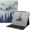 Magnetic Case for Onyx Boox Tablet Go 10.3 ePaper E Ink - Ultrathin Lightweight PU Leather Smart Folding Stand Cover with Auto Sleep/Wake (Forest Mountains)