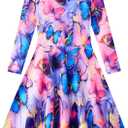 Funnycokid Girls Dress Size 4-13 Long Sleeve Kids Clothes