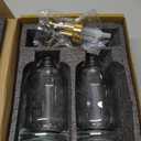 Molimoli Syrup Dispenser for Coffee Bars, Glass Syrup Bottle w. Pump, 16.9 oz 500 ml, Set of 2, Gold Upgraded Dispenser