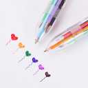 Hutou 12 Pack 0.5mm 6-in-1 Multicolor Ballpoint Pen 6 Colors Retractable Ballpoint Pens (12 Pack)