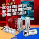9/16-18 Lug Nuts for 1994-2011 Dodge Ram 2500 3500, 2002-2010 Ram 1500, 1988-1998 Ford F250 F350, 2004-2009 Durango, 32PCS 7 Spline Wheel Lug nuts 9/16x18 Chrome With Socket Key For Aftermarket Wheels