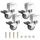 PATIKIL 1.5" Swivel Caster Wheels with 1" U Bracket, 4 Pack Mute Moving Swivel Wheel Replacement with Brake Total Load 132lbs for Cabinet Furniture Table