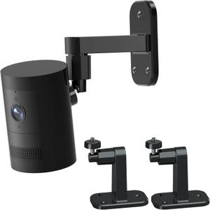 2Pack Camera Wall Mount,Compatible with Outdoor Cam Plus/Stick Up Cam Battery/Plug-in/Pro/Indoor Cam(1st Gen),360 Degree Adjustable No Drilling Mount for R/ing Outdoor Indoor Cameras,Black