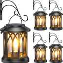 Solar Lanterns Outdoor Waterproof 4 Pack, Upgraded Solar Lantern Outdoor Lights with Wall Mount Kit, Hanging Solar Lights for Outside Decorative Patio Yard Path Porch Garden Decor