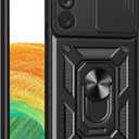 Compatible with Tecno Pova Neo 2 Bracket Shell,with Slide Camera Lens Cover Compatible with Tecno Pova Neo 2 LG6n Case Black