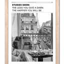 Vintage Black and White Newspaper Wall Art, Positive Headline Canvas Bedroom Wall Decor, Bathroom Print Poster Picture, Trendy Girly Apartment Dorm Room Decor Painting 16x24 inch Light Wood Framed