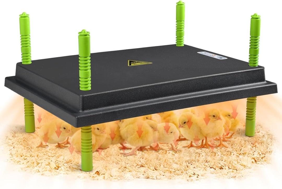 Chick Brooder Heater Plate, 12"x16" Warmer Brooder Plate for Chicks with Adjustable Height & Temperature Display, 30W Temperature Control Brooder Heating Plate for 40 Baby Chicks Duck