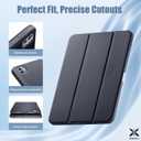 iBabyface Case for iPad Pro 11 Inch Case (M5 2025/M4 2024 5th Gen) Slim Trifold Stand Hard Back Shell Supports Pencil Pro and Pencil(USB-C) Durable Protection,Black