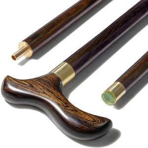 Handcrafted Folding Cane  Luxury African Blackwood Walking Cane for Men  Elegant Wood Walking Stick with Brass Accents, Gift Box, Travel Bag, Wrist Strap & Spare Tip. (36" (for height 5'10" to 5'11"))